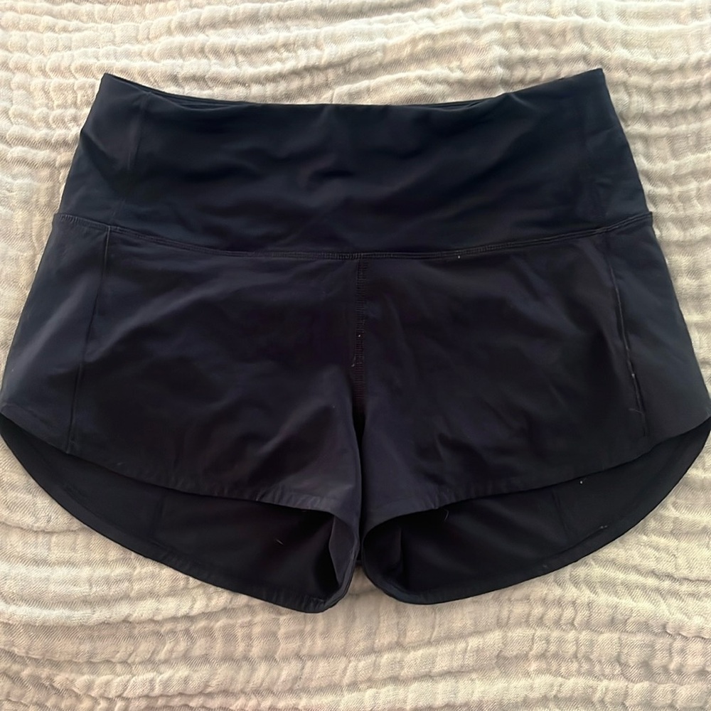 Lululemon Speed Up High Rise Lined Short 2.5 inch (Size 4, True Navy)
